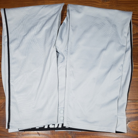 Nike Baseball Pants Grey With Black Piping Dry Fit - Picture 4 of 5